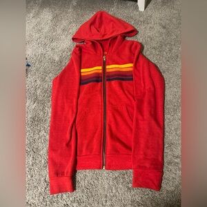 Like New - Kids - Aviator Nation Red 5 Stripes Hoodie - Size 14
